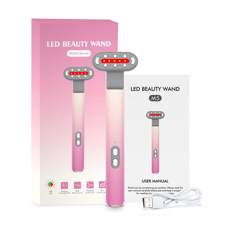 Luxury Eye Massager Device with Vibration & Heating, Rotatable Beauty Wand for Dark Circles and Eye Bags Removal, Eye Lifting