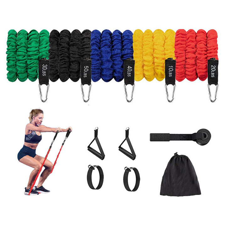 Premium Resistance Band Set – 5 Tube Fitness Bands with Handles, Ankle Straps & Door Anchor for Full-Body Workout, Strength