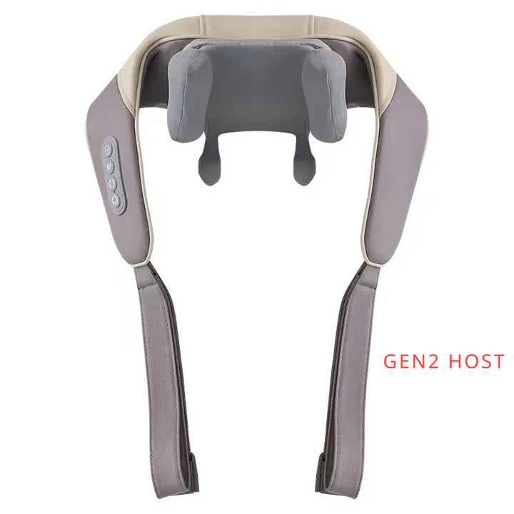 Luxury Neck and Shoulder Massager with Heat, Deep Tissue Shiatsu Kneading for Pain Relief, Electric Rechargeable Massage