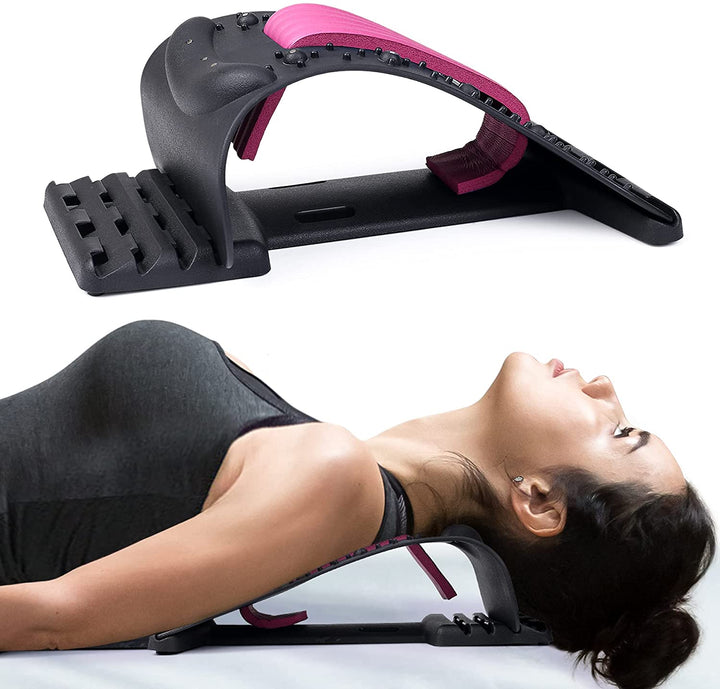 Premium 4-Level Neck Stretcher with Massage Apparatus – Magnetotherapy and Back Stretch Massager for Lumbar and Cervical