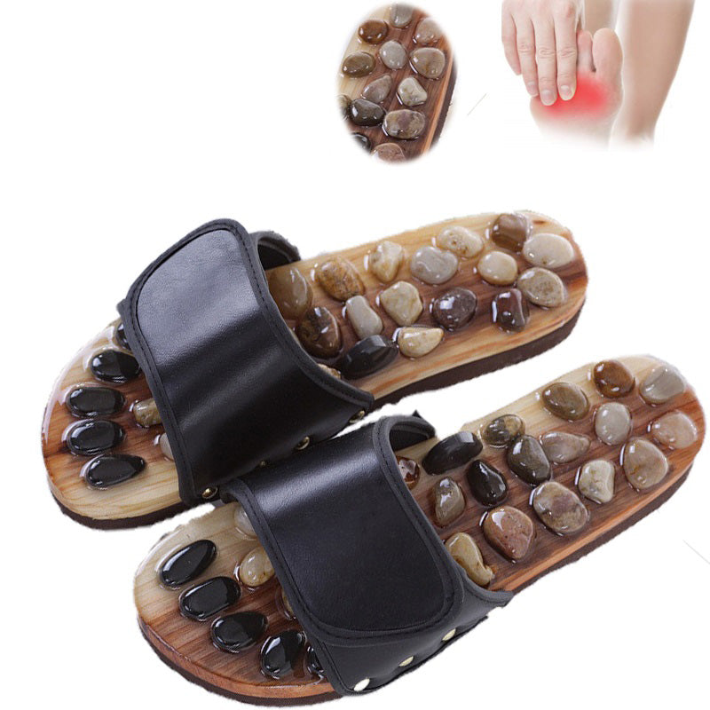 Premium Acupressure Massage Slippers – Natural Stone Foot Massage Shoes for Reflexology – Stimulate Pressure Points, Boost 