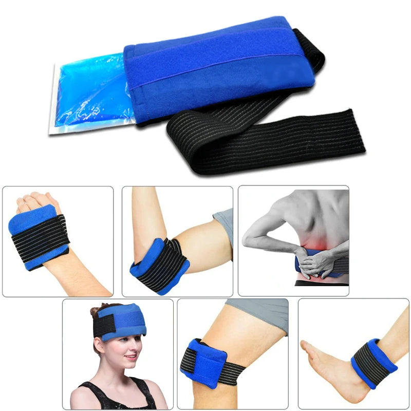 High Quality Reusable Ice Pack with Elastic Strap for Cold Hot Therapy, Pain Relief for Sport Injuries, Knee, Back, Shoulder,