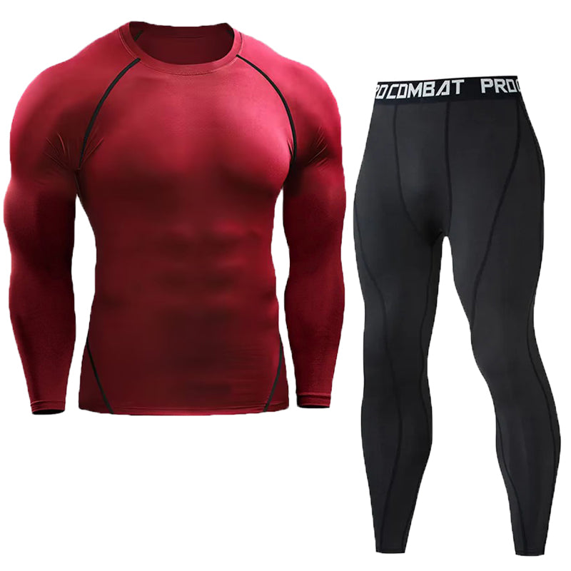 Premium Men’s Compression Sportswear Set – Gym Fitness Suit, Training & Jogging Tights, Running Rashguard Tracksuit