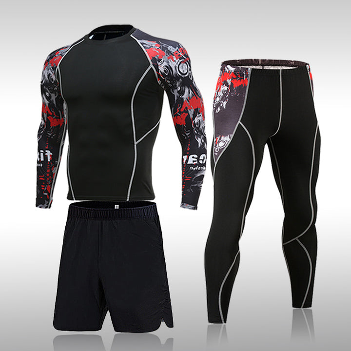 Premium Men’s Compression Sports Suit – Quick-Dry MMA Fitness Training Set, Jogging & Running Rashguard Sportswear