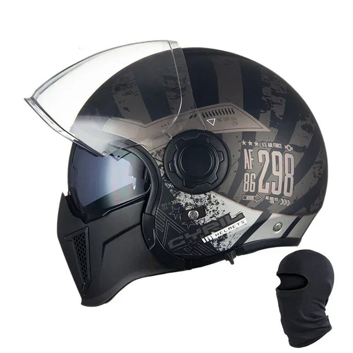 Premium Modular Motorcycle Helmet – Full Face & Open Face, Dual Lens, DOT ECE Approved, ABS Shell for Men & Women, Retro Style, Tool-Free Setup for Easy Customization