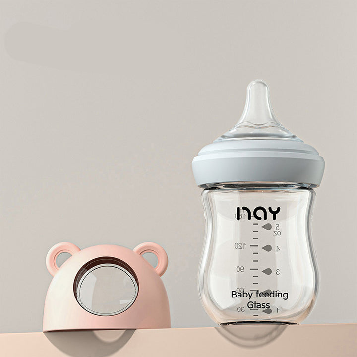 Premium Newborn Glass Baby Bottle – Anti-Flatulence, Anti-Choke, Wide Caliber, BPA-Free, Ideal for 0-3 Months, Safe Infant 