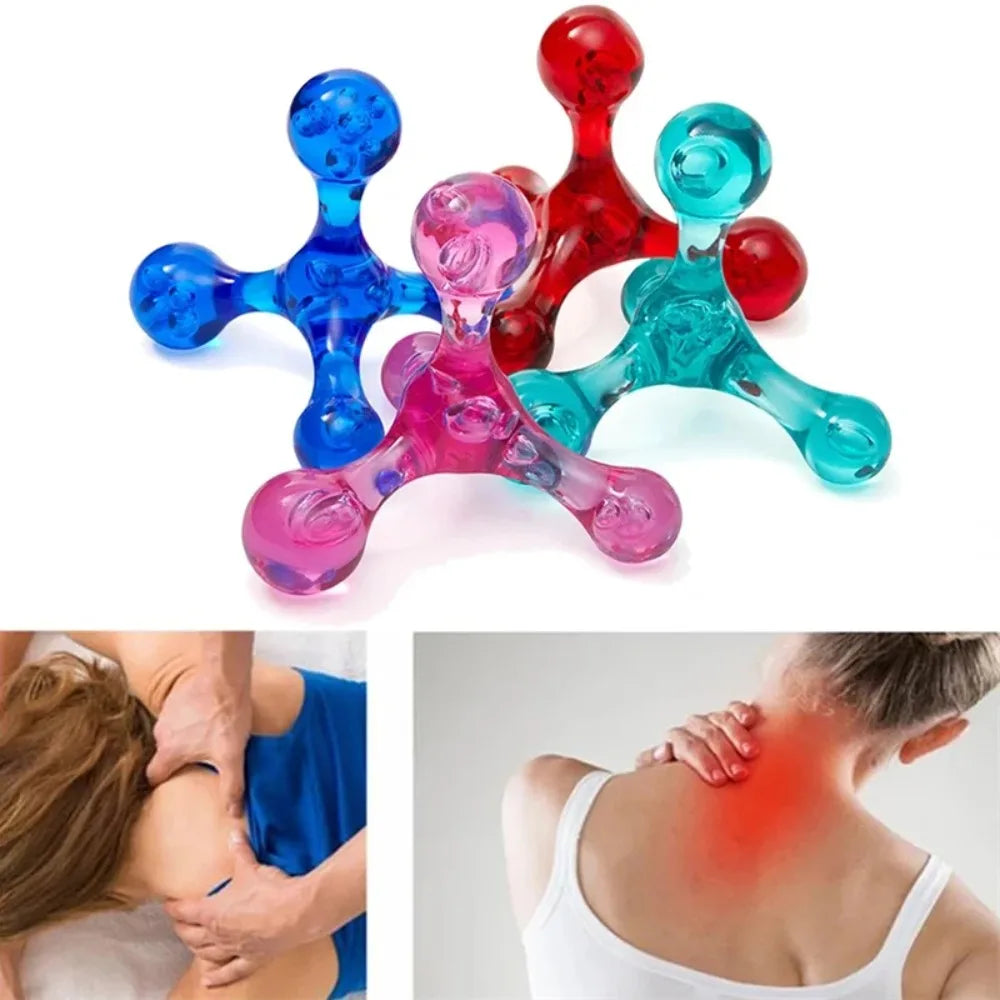 High-Quality Handheld Deep Tissue Massager Tool - 4-Legged Acupressure Trigger Point Self Massager for Back, Neck, Feet &