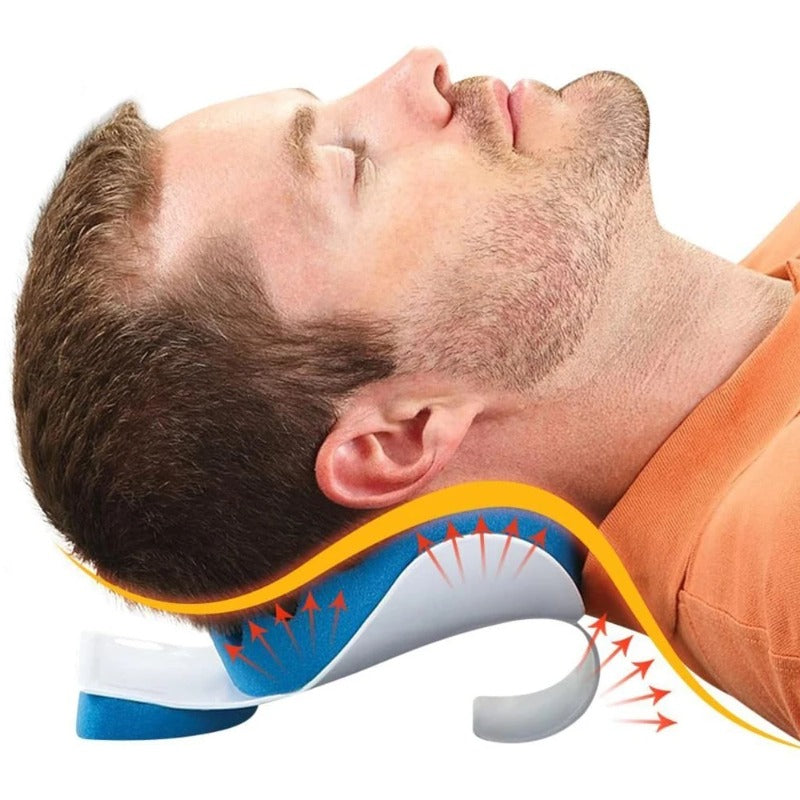 Premium Travel Neck Massage Pillow - Therapeutic Support & Tension Reliever for Neck & Shoulder Relaxation, Soft Sponge 