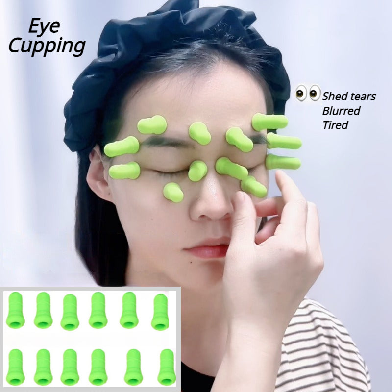 High Quality 12Pcs Facial and Eye Cupping Set – Silicone Vacuum Suction Massage Therapy Tools, Relieve Eye Fatigue, Body