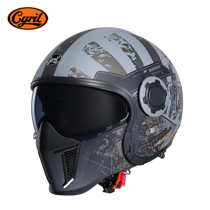 Premium Modular Motorcycle Helmet – Full Face & Open Face, Dual Lens, DOT ECE Approved, ABS Shell for Men & Women, Retro Style, Tool-Free Setup for Easy Customization