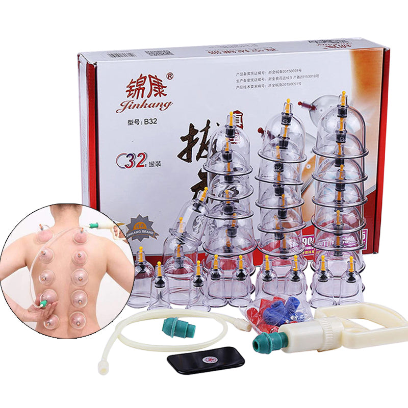 Premium Cupping Therapy Set – Vacuum Suction Cups for Massage, Anti-Cellulite, and Physiotherapy, Relieves Back, Neck