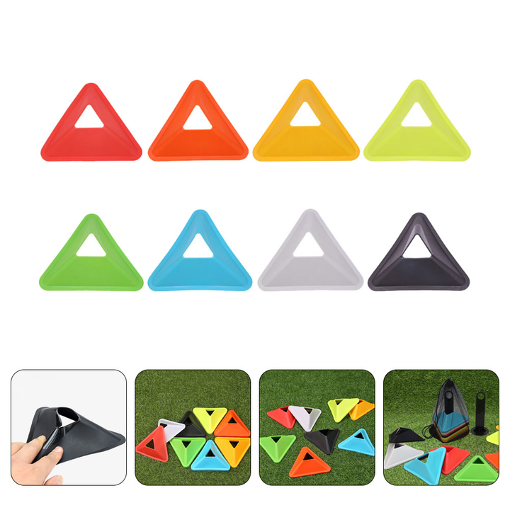 Premium Football Training Discs – 5PCS Triangular Markers for Soccer & Sports Agility Training – Durable PE Material,