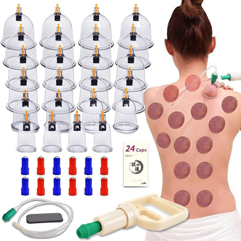 Premium Cupping Therapy Set – Vacuum Suction Cups for Massage, Anti-Cellulite, and Physiotherapy, Relieves Back, Neck