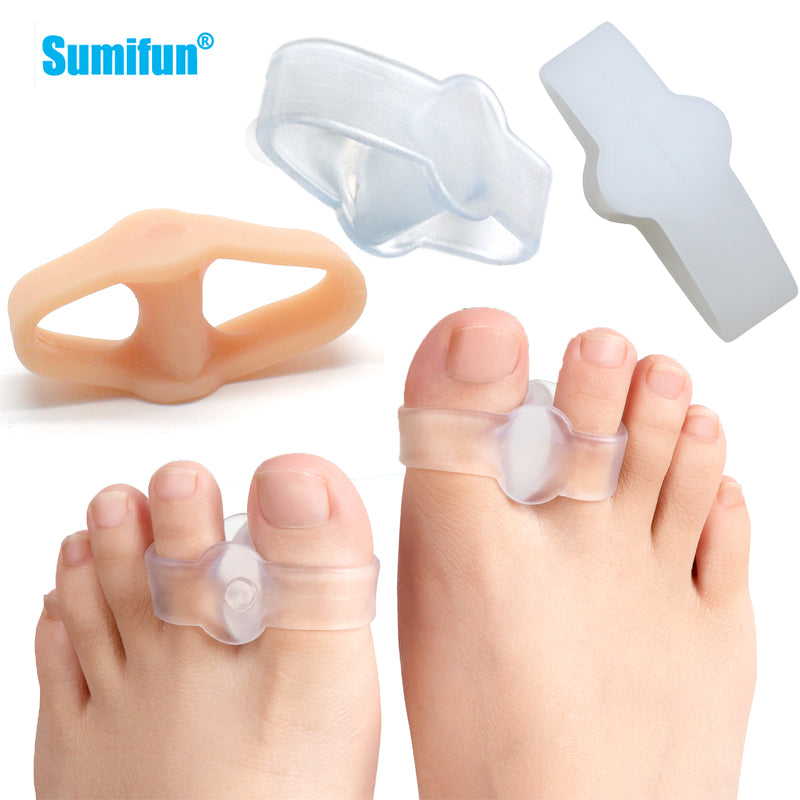 Premium Soft Elastic Toe Separator for Bunion Relief - Silicone Hallux Valgus Orthopedic Protector, 2-Piece Set, Realigns 