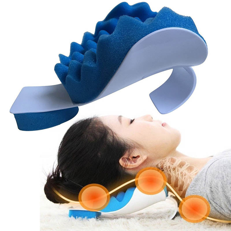 Premium Travel Neck Massage Pillow - Therapeutic Support & Tension Reliever for Neck & Shoulder Relaxation, Soft Sponge 