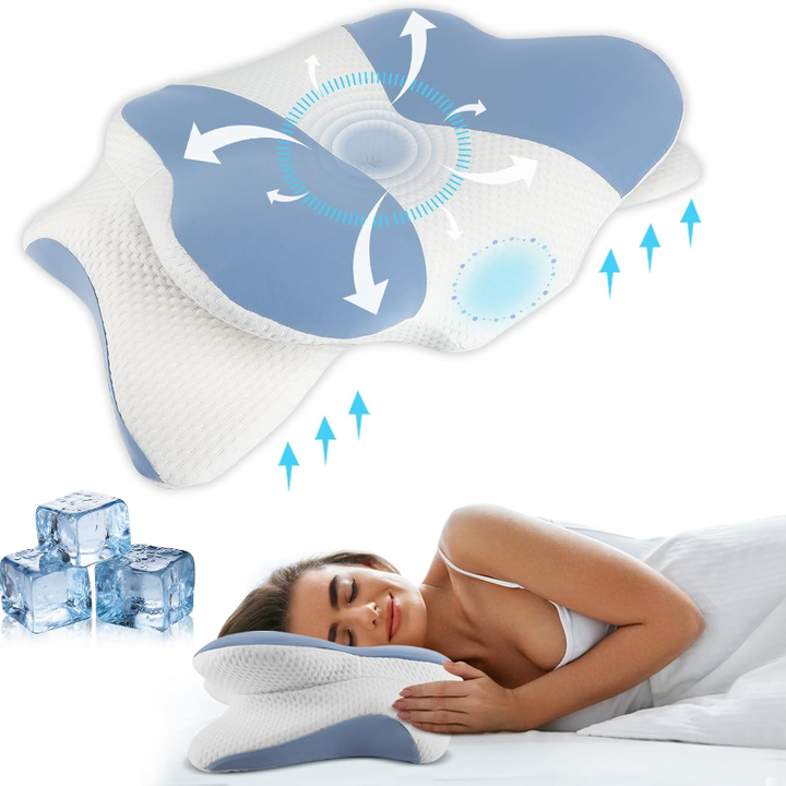 High-Quality Ergonomic Memory Foam Cervical Pillow - Neck & Shoulder Support, Adjustable for Side, Back & Stomach Sleepers, 