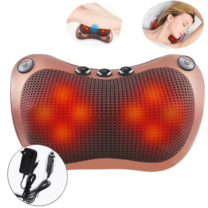 High-Quality 8-Head Electric Shiatsu Back Massager Pillow with Heat, Deep Tissue Massage for Neck, Shoulder, Foot & Full 