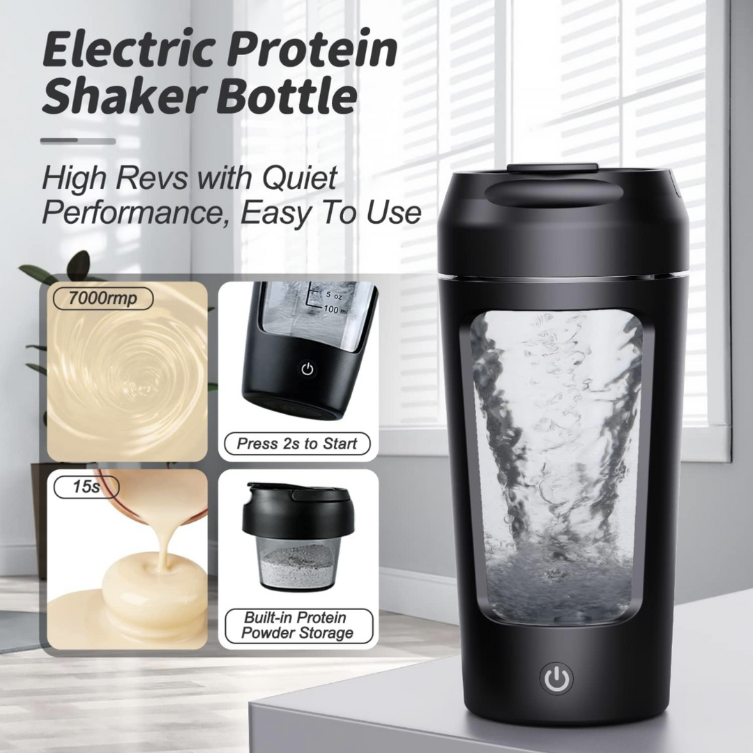 Premium Electric Protein Shaker Bottle – 650ml USB Rechargeable Mixer for Smooth Protein & Milkshakes – Automatic Stirring