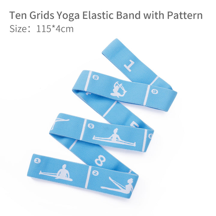 Premium Yoga Stretching Strap – Upgraded Elastic Resistance Band with 8, 10, or 12 Grids for Flexibility, Pilates, Dance