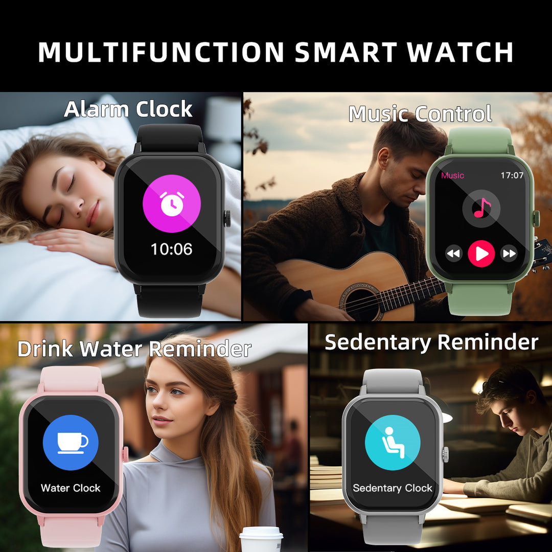 Premium Smartwatch for Men & Women – 1.85" HD Screen, Bluetooth Call, Sports Mode, Heart Rate, Blood Pressure Monitoring,