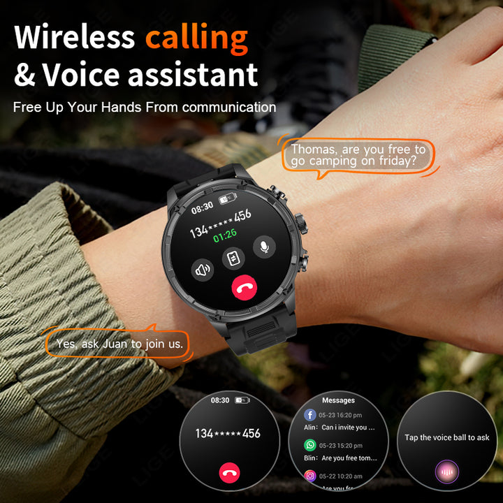 Premium Smartwatch with NFC & Bluetooth Headset – TWS Music & Talk, Sports Tracking, Sleep Monitoring, Camera Control, Music 