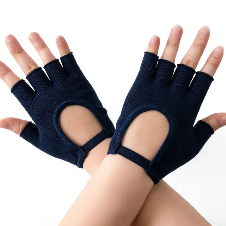 Premium Half-Finger Yoga Gloves for Women – Anti-Slip Pilates & Fitness Gloves, Open-Fingered Design for Indoor Dance