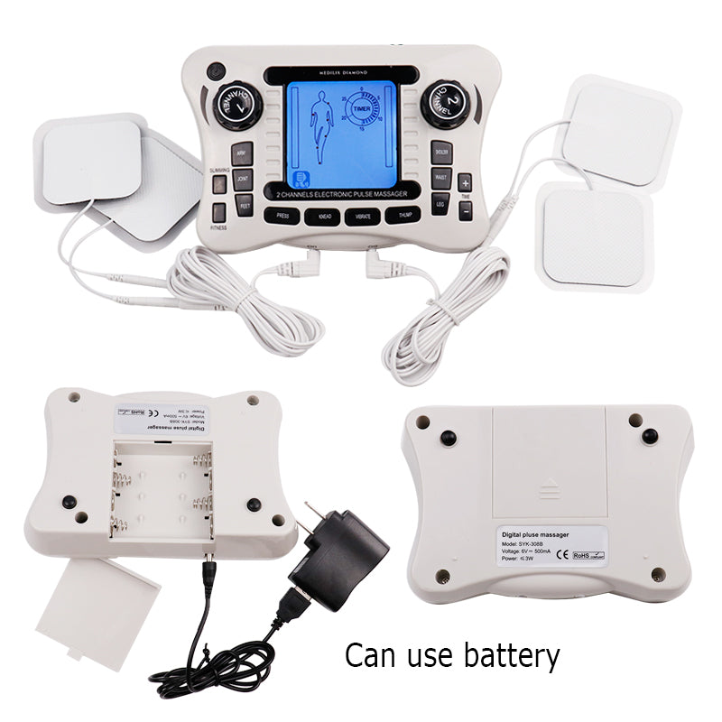 Luxury 12 Modes Electric TENS Pulse Massager - EMS Muscle Stimulator for Pain Relief, Acupuncture Therapy, Slimming & Fat 