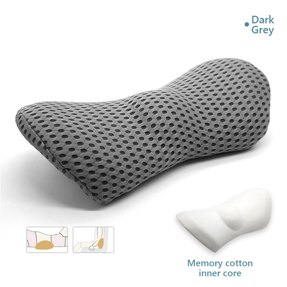 Premium Memory Foam Lumbar Support Pillow – Ergonomic Back Cushion for Car, Office Chair & Bed, Lower Back Pain Relief, 