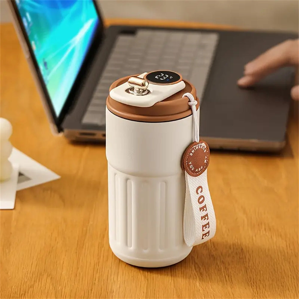 Premium 450ml Thermos Bottle – Smart Temperature Display, 316 Stainless Steel, Vacuum Insulated, Portable Coffee & Thermal Mu