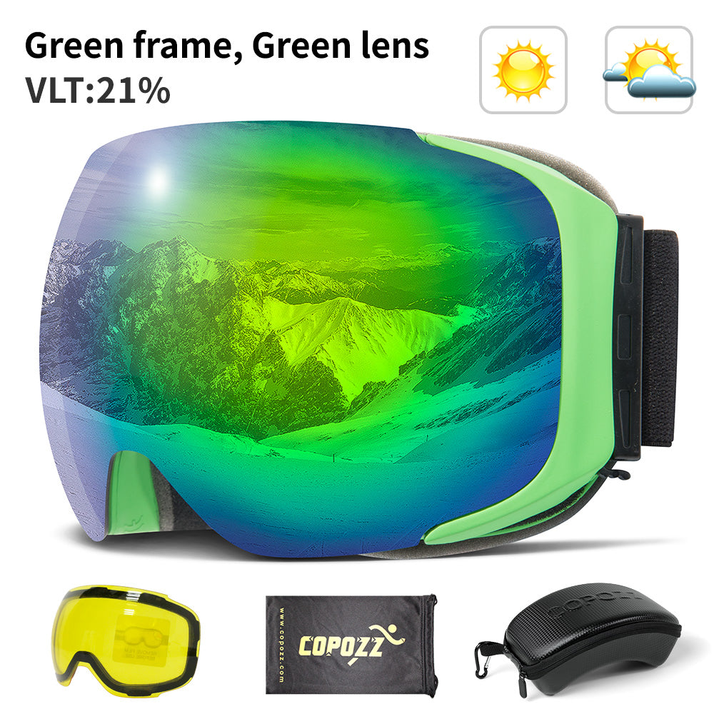 Premium Magnetic Ski Goggles – Quick-Change Lens, UV400 Protection, Anti-Fog, Explosion-Proof, Snowboard Ski Glasses