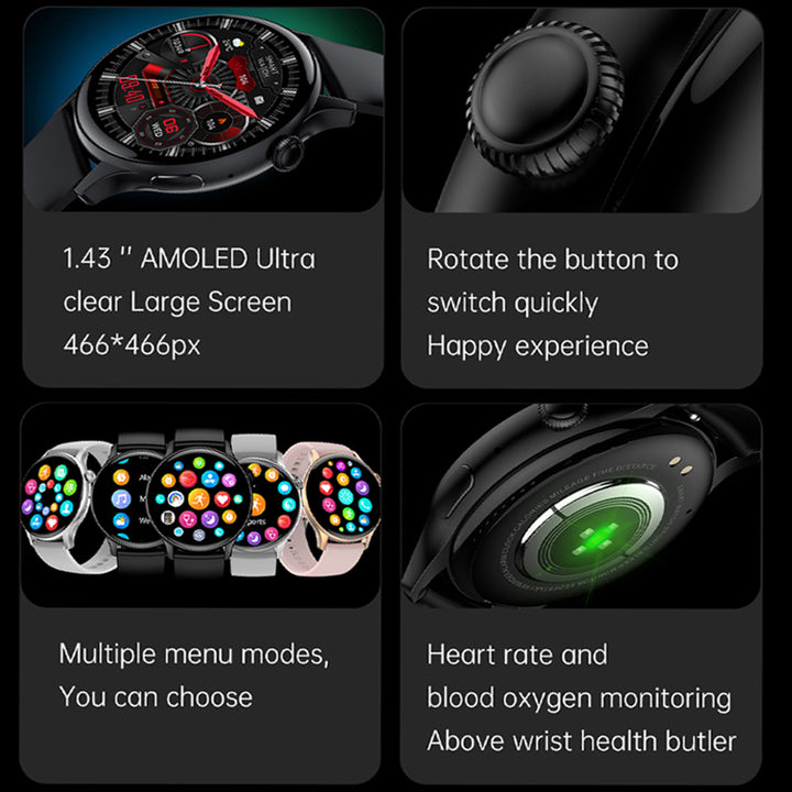 Premium Smartwatch for Samsung Galaxy Watch6 Classic – GPS, Sports Modes, Heart Rate, Bluetooth Call, Waterproof, Health 