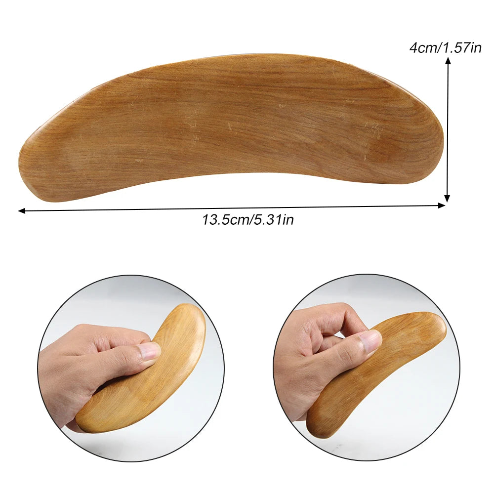 Premium Wooden Gua Sha Tool for Body Massage Therapy, Slimming Scraping Board for Acupoint Massage on Chest, Back, Neck, 