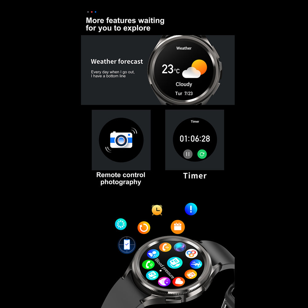 Premium Smartwatch for Samsung Galaxy Watch6 Classic – GPS, Sports Modes, Heart Rate, Bluetooth Call, Waterproof, Health 