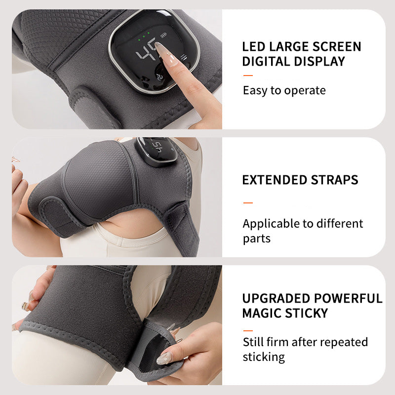 Premium Multipurpose Electronic Massager for Shoulders, Elbows, and Knees – 3-in-1 Heating and Vibration Therapy, Portable  