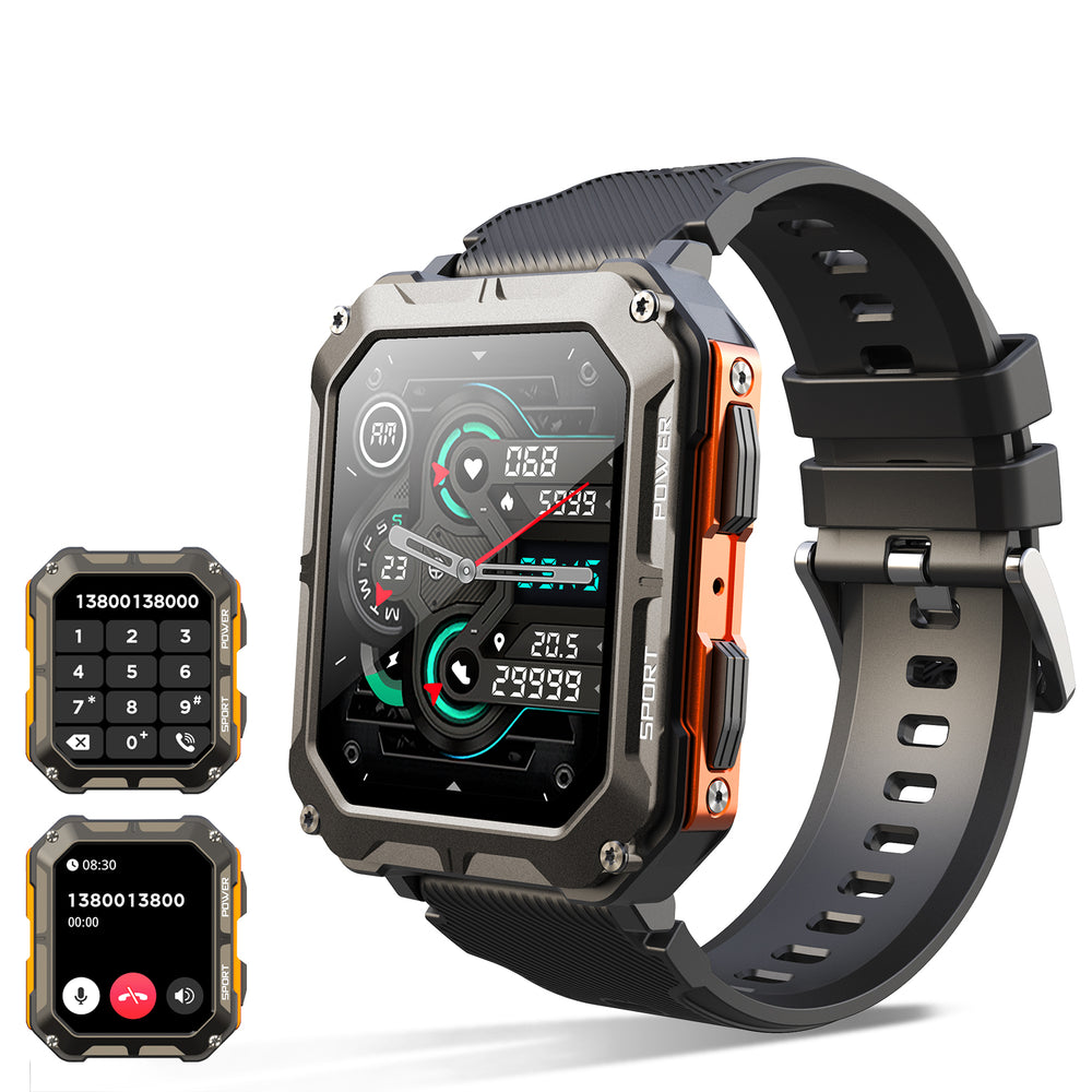 Premium IP68 Waterproof Smartwatch with Bluetooth Calling & 123 Sport Modes - 1.83" HD Display, Heart Rate & Blood Oxygen 