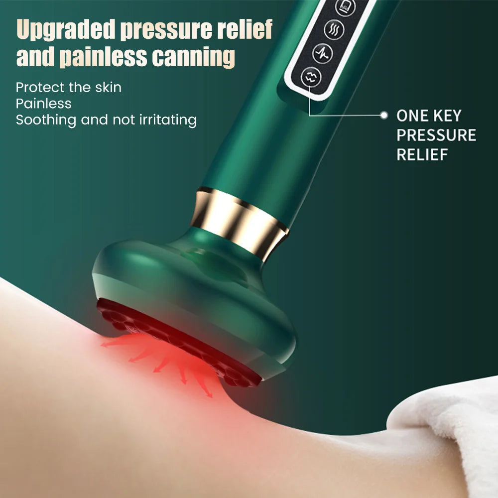 Premium Electric Cupping Massager - 12-Level Vacuum Suction, Infrared Heating, Anti-Cellulite, Body Slimming Therapy, Pain