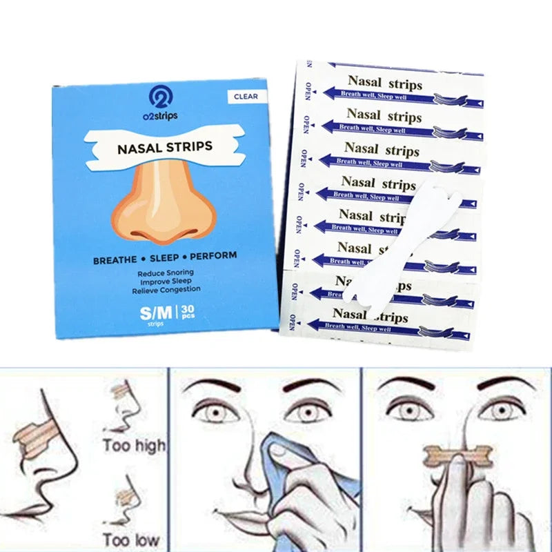 High Quality Anti-Snoring Nasal Strips - 50pcs Transparent Stop Snoring Aid, Better Nose Breath, Extra Strength Nasal Patch 