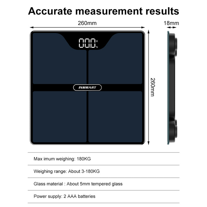 Premium Digital Body Fat Scale – Smart Bathroom Scale with BMI & 16-Data Body Composition Analyzer, Bluetooth Sync