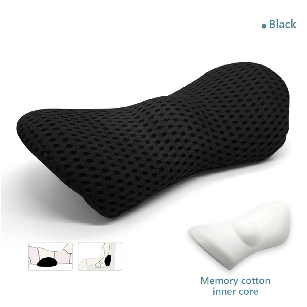 Premium Memory Foam Lumbar Support Pillow – Ergonomic Back Cushion for Car, Office Chair & Bed, Lower Back Pain Relief, 