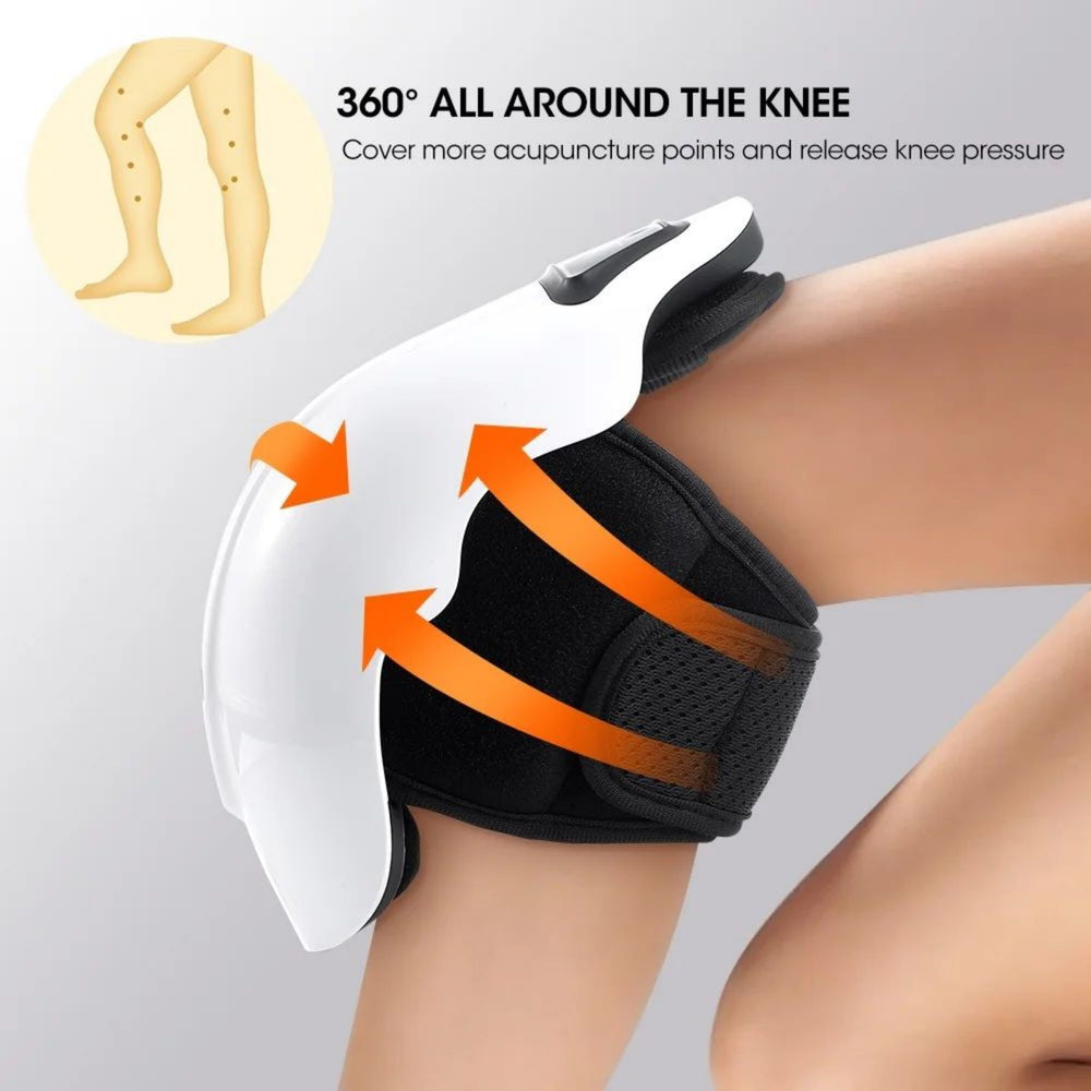 Premium Wireless Heated Knee Massager - Multifunctional Vibration & Hot Compress Therapy, 360° Wrap, Adjustable Temperature 