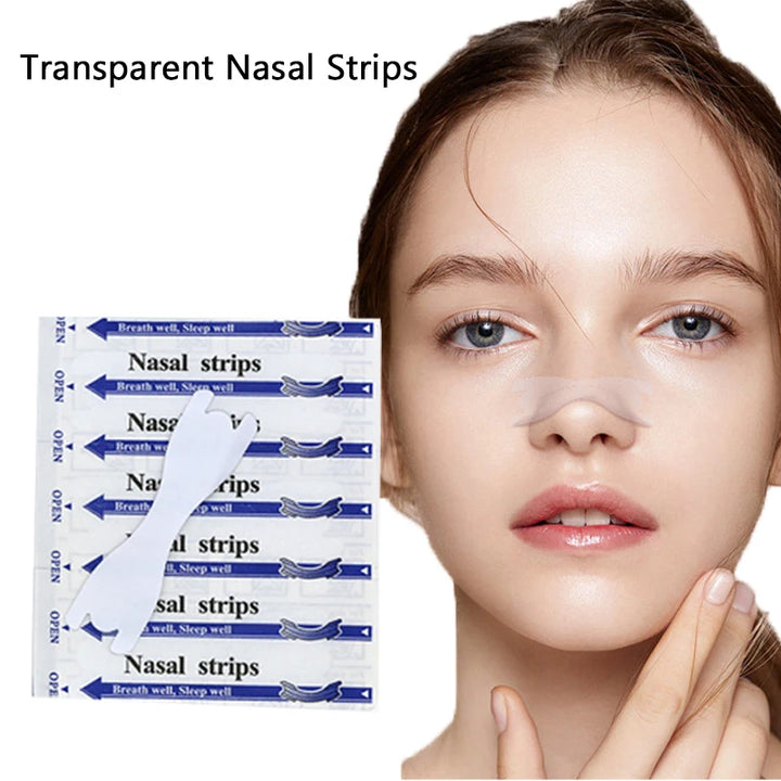 High Quality Anti-Snoring Nasal Strips - 50pcs Transparent Stop Snoring Aid, Better Nose Breath, Extra Strength Nasal Patch 