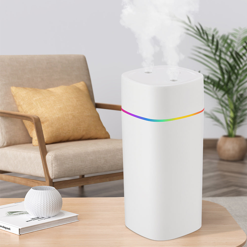 High Quality 600ml USB Air Humidifier with Double Spray Ports, Essential Oil Aromatherapy Cool Mist Maker for Home & Office