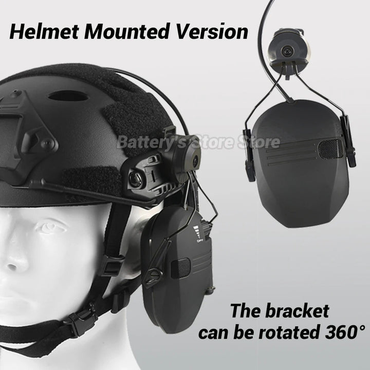 Premium Electronic Shooting Earmuffs with ARC Rail Mount – Tactical Helmet Headset for Noise Reduction, Intelligent Sound 