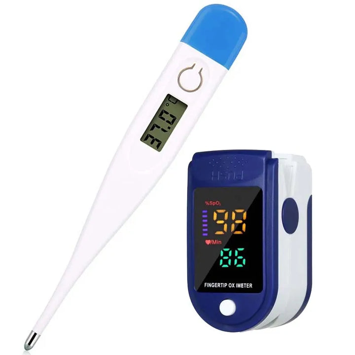 High Quality Digital Thermometer & Pulse Oximeter – Accurate Oral & Armpit Temperature, Fever Alert, Baby & Adult Use