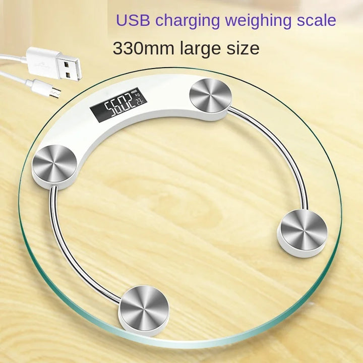 Premium Round Digital Body Weight Scale – High-Definition LCD Display, Tempered Glass, Auto On/Off, Precision Accuracy 