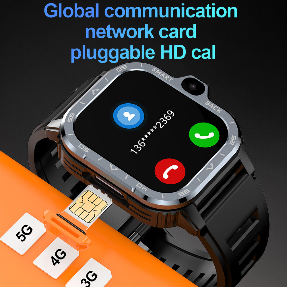 Premium 4G Android Smartwatch for Men – 2.03" HD Dual Camera, GPS, 64GB ROM, NFC, Wi-Fi, Bluetooth, Heart Rate Monitoring, 