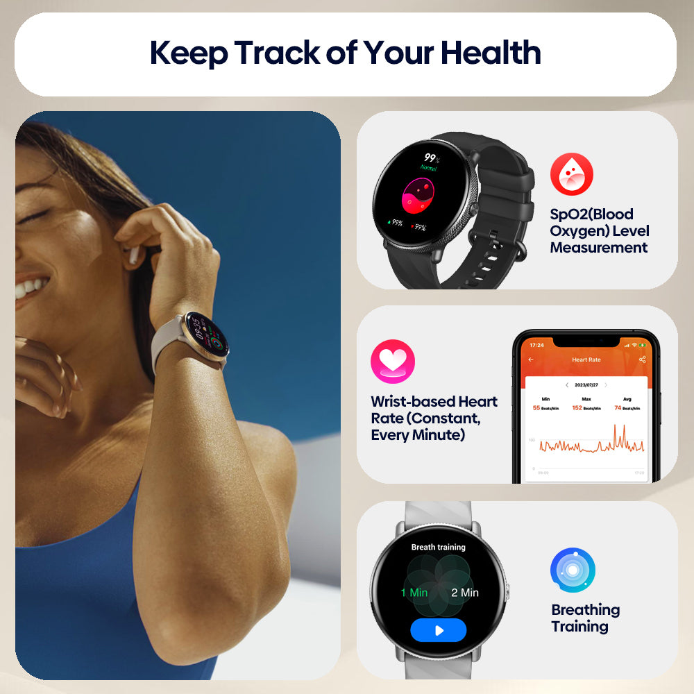 Premium Fitness Smartwatch with AMOLED Display, Voice Calling, Heart Rate & Blood Oxygen Monitor, Waterproof, 316L Stainless 