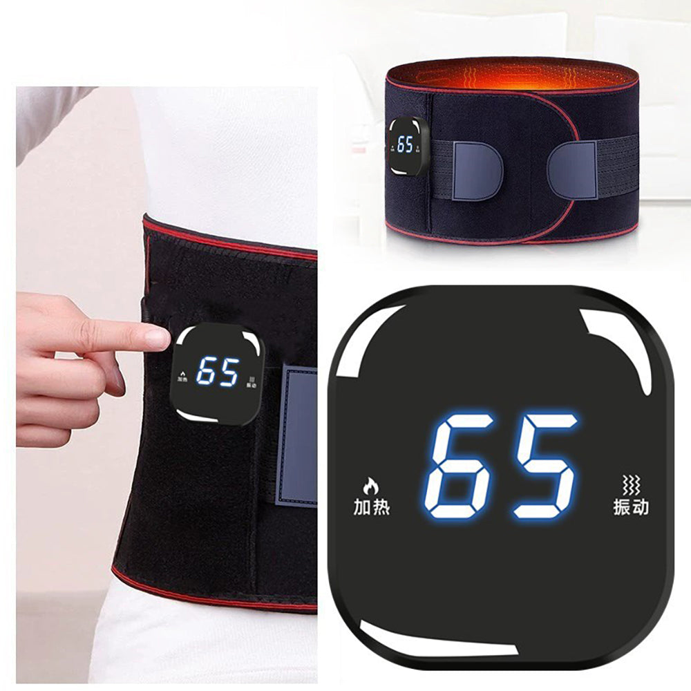 Premium Electric Waist Massager – Portable Lumbar Heating Belt with Vibration & Temperature Control – Adjustable Waist 