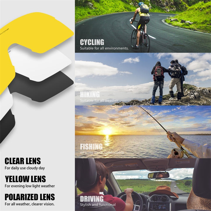 Premium Polarized Cycling Sunglasses – UV Protection, HD Lens, 1 or 4 Lens Options for Road, Mountain Bike & Outdoor Sports