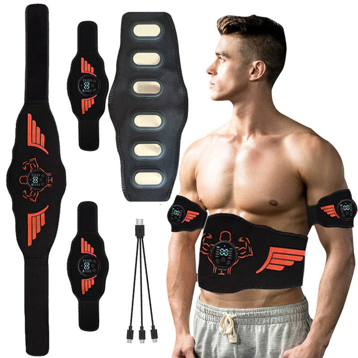 Premium EMS Muscle Stimulator Abdominal Trainer Massage Belt - 10 Modes, 30 Strength Levels, USB Rechargeable, Slim Belly and